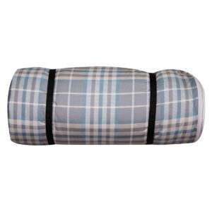 Disc-O-Bed Adult Duvalay Luxury Comfort Memory Foam Sleeping Pad and Duvet Topper, Ocean Plaid, Extra-Large