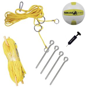 Park & Sun Sports Tournament Flex 1000 Family Outdoor Volleyball Net Set, Green