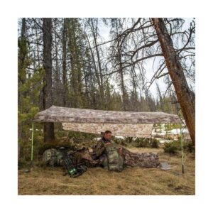 Slumberjack Satellite Tarp Outdoor Lightweight Camping Shelter with Waterproof Taped Seams and Multiple Pitch Options, Kryptek Highlander Camouflage