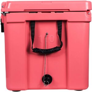 Driftsun Heavy Duty Rotomolded Thermoplastic UV Resistant Portable Commercial Grade 110 Quart Insulated Hard Ice Chest Beverage Cooler, Coral