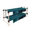 Disc-O-Bed Large Cam-O-Bunk Benchable Bunked Double Cot with Organizers, Green
