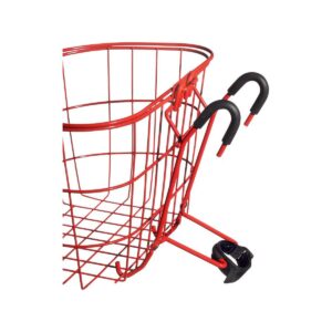 Nantucket Bike Basket Co. Surfside Adult Wire D Handlebar Basket: Red Dimensions: 13.25 x 10 x 9"