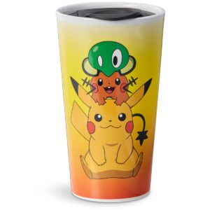 Just Funky Pokémon XY Series Travel Mug | Pikachu, Dedenne, & Squishy | Holds 16 Ounces