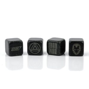 Surreal Entertainment Iron Man Collectible | Marvel Cold Stones Set | Iron Man Granite Beverage Cubes