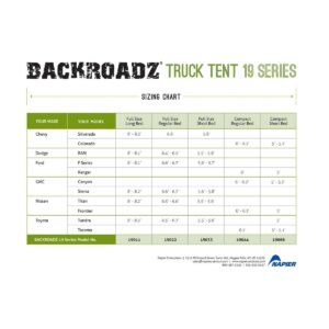Napier 19 Series Backroadz Full Size Long Bed Truck Tent with Weather Protection and Storm Flaps for Camping in Spring, Summer, and Fall, Gray/Green