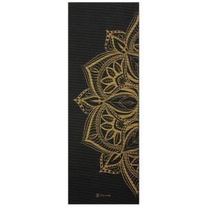 Gaiam Metallic Bronze Printed Yoga Mat - Black (6mm)