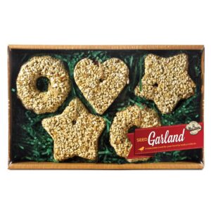 Home & Garden 3.5" Holiday Seed Garland Star Heart Mr Bird  -  Bird And Wildlife Food