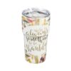 Evergreen Cypress Home Double Wall Ceramic Companion Cup with Tritan Lid, 13 OZ, Autumn Leaves
