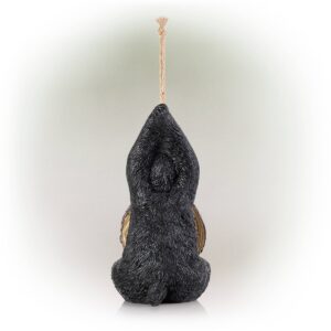 10" Polyresin Bear Birdhouse Black/Brown - Alpine Corporation