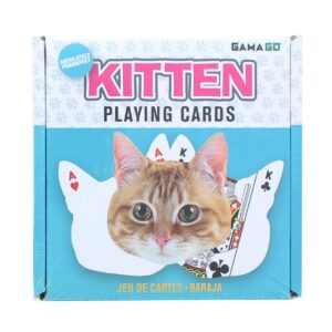 Gamago Kitten-Shaped Playing Cards | 52 Card Deck + 2 Jokers