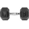 Sporzon! Exercise Equipment Rubber Encased Hexagon Handheld Weight Dumbbells with Contoured Non Slip Handles for Home Fitness, Single 35 Pounds