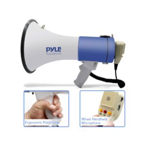 PylePro PMP59IR 50 Watt 3600 Yard Sound Range Portable Bullhorn Megaphone Speaker with Built In MP3 Input Jack , Siren Alarm, and Rechargeable Battery