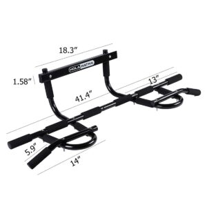 HolaHatha Heavy Duty Door Way Pull Up Bar Chin Up Dip Station for Multiuse Doorway Portable Home Fitness Gym Workout to Build Upper Body Strength