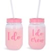 Blue Panda I Do Crew Plastic Mason Jar for Bachelorette Party and Bridal Shower (11+1)