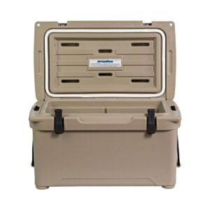 Engel High Performance 35-Quart Portable Seamless Rotomolded Airtight 36 Can Hard Cooler and Ice Box for Camping, Sports Events, and Fishing, Tan