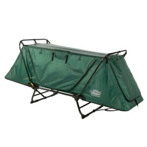 Kamp-Rite Original Portable Cot, Versatile Design Converts into Cot, Chair, or Tent w/ Easy Setup, Waterproof Rainfly & Carry Bag Included, Green