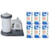 Intex 2500 GPH Krystal Clear Pool Filter Pump w/ GCFI & 6 Type B Cartridges