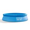 Intex 28106EH 8 X 24 Inch Easy Set Inflatable Puncture Resistant Circular Above Ground Portable Outdoor Family Swimming Pool, Blue
