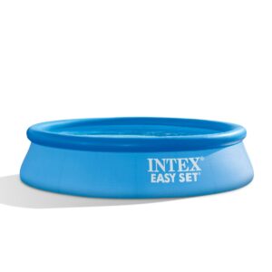 Intex 28106EH 8 X 24 Inch Easy Set Inflatable Puncture Resistant Circular Above Ground Portable Outdoor Family Swimming Pool, Blue