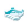 Summer Waves KB0678000 Premier Family Inflatable Blow Up Above Ground Swimming Pool with 4 Built In Seats with Backrests and 2 Cup Holders, White/blue