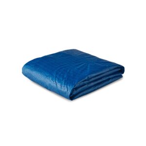Bestway 58032E 8 Foot Round PVC Debris and Leaves Pool Cover with Drain Holes for Above Ground Fast Set Swimming Pools, Blue