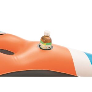 Bestway 43115E CoolerZ Rapid Rider 101" 4 Person Inflatable Water Island Lounge River Raft Lake Float Tube with 4 Cupholders and 2 Built-In Coolers