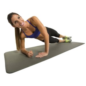 GoFit Fitness Yoga Mat with Carry Strap - Gray (9.5mm)