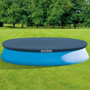 Intex 28022E 11.3-Foot Easy Set OutdoorSwimming Pool Debris Cover Tarp with Tie Down Ropes, Blue