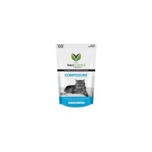 VetriScience Laboratories Composure, Calming Supplement for Cats, 30 Bite-Sized Chews