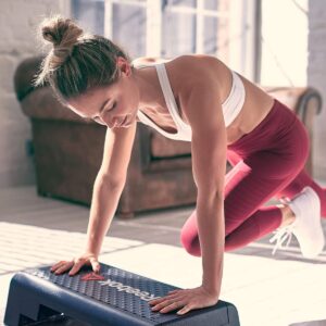 Reebok Mini Aerobic Exercise Step Platform Versatile Home Gym Workout Equipment for All Skill Levels, Black