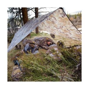 Slumberjack Satellite Tarp Outdoor Lightweight Camping Shelter with Waterproof Taped Seams and Multiple Pitch Options, Kryptek Highlander Camouflage