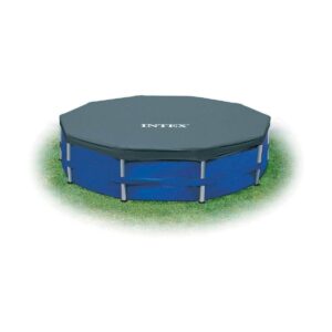 Intex Swimming Pool Kit with Vacuum Skimmer, Pole & 12 Foot Round Frame Cover