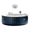 Intex 28409E PureSpa 6 Person Home Inflatable Portable Heated Round Hot Tub 85" x 28" with Bubble Jets, Heat Pump and Battery Color Changing LED Light