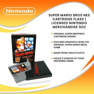 Just Funky Super Mario Bros NES Cartridge Flask | Licensed Nintendo Merchandise 5oz