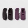 Solid Barre Liner Socks Brown/Purple 2pk - All in Motion™