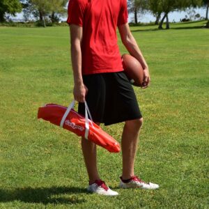 GoSports Xtraman 76 Inch Quarterback Football Accuracy and Footwork Training Dummy Defender Mannequin with Portable Carrying Case