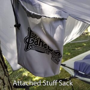 PahaQue Hammock Rain Fly for Double Hammock, Waterproof, Includes Straps, Guy Lines, Stakes, and Carry Bag