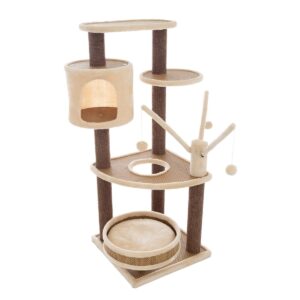 Pet Pal 6-Tier Cat Tree Tower with Cat Bed, Brown
