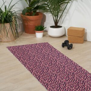AvenieLeopard Print Coral Pink (6mm) 24" x 70" Yoga Mat - Society6