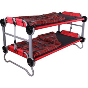 Disc-O-Bed Indoor & Outdoor Duvalay Luxury Memory Foam Sleeping Pad & Duvet Liner, Child Size, Lumberjack Red