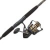 Penn BTLII8000102H Battle II HT100 Saltwater Spinning Fishing Reel and 10 Foot Aluminum Oxide Rod Combo, Bloack
