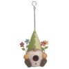 Transpac Resin 8 in. Multicolor Spring Gnome with Flowers Birdhouse
