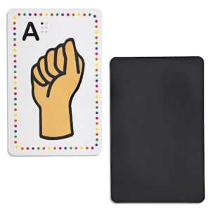Bright Creations 26-Count Magnetic Sign Language Alphabet Flash Cards with Gestures Uppercase Letters Card for Kids Learning ABC Whiteboard Classroom