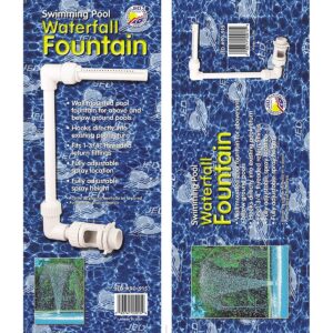 JED Pool Tools 90-915 Outdoor Backyard Adjustable Height and Spray Location Above and In Ground Swimming Pool Spray Waterfall Fountain, White