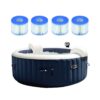 Intex 28405E PureSpa 4 Person Home Inflatable Portable Heated Round Hot Tub 58" x 28" with 120 Bubble Jets, Heat Pump, and 4 Type S1 Filter Cartridges