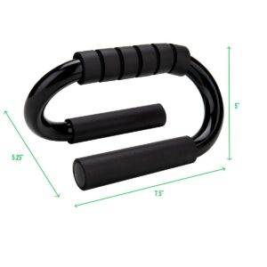 Mind Reader Push-Up Bar, Large, Set of 2, Iron, Black