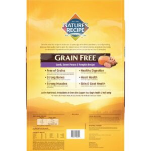 Nature's Recipe Grain Free Lamb, Sweet Potato & Pumpkin Recipe Adult Dry Dog Food - 12lbs