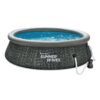 Summer Waves P1A01030A 10ft x 2.5ft Quick Set Ring Above Ground Inflatable Outdoor Swimming Pool with GFCI RX300 Filter Pump, Dark Wicker