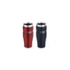 Genuine Thermos Brand Stainless King Vacuum Insulated Stainless Steel Travel Tumbler 16oz Pair (Cranberry and Midnight Blue)