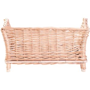 Natural Willow Cat or Dog Wicker Bed Basket with Cushion For Indoor and Outdoor